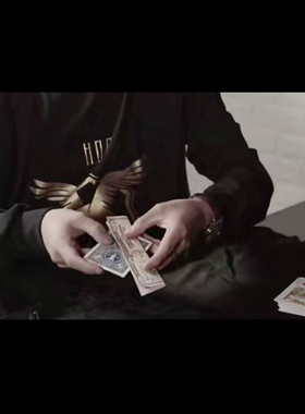 魔术教学 超直观纸牌穿钞票Across by The House of Crow 视觉化