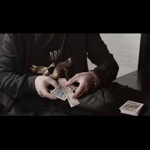 魔术教学视觉化震撼牌穿钞票