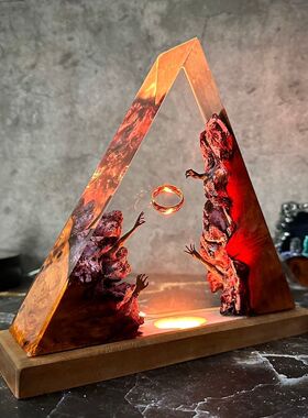 Lord OT Rings魔戒环氧树脂木灯手工制作卧室灯万圣节礼物