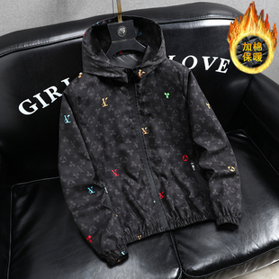 高级感连帽棉服男秋冬季新款痞帅时尚二棉外套新款休闲潮男棉衣