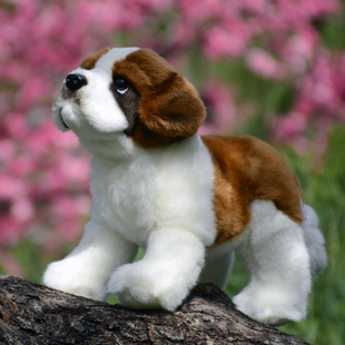 可爱圣伯纳犬公仔仿真狗狗玩偶毛绒玩具动物模型儿童生日礼物礼品