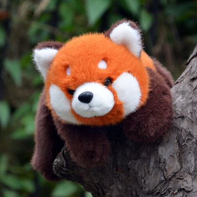 可爱趴趴小熊猫玩偶红熊猫浣熊睡觉抱枕小浣熊全家福毛绒玩具礼品