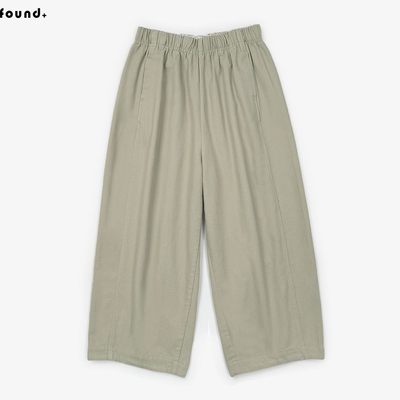 25B39 Found家 长期主义纯色全棉加厚加绒弯刀裤女九分阔腿裤大码