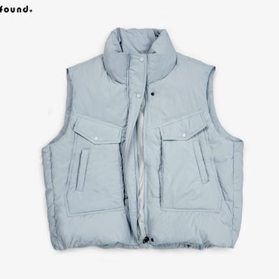 25WT95 Found家2025冬季新款90白鸭绒立领羽绒马甲女宽松蓝色外套