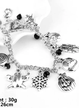 欧美影视万圣节首饰 复古骷髅骨架南瓜手链 朋克饰品合金电镀手饰