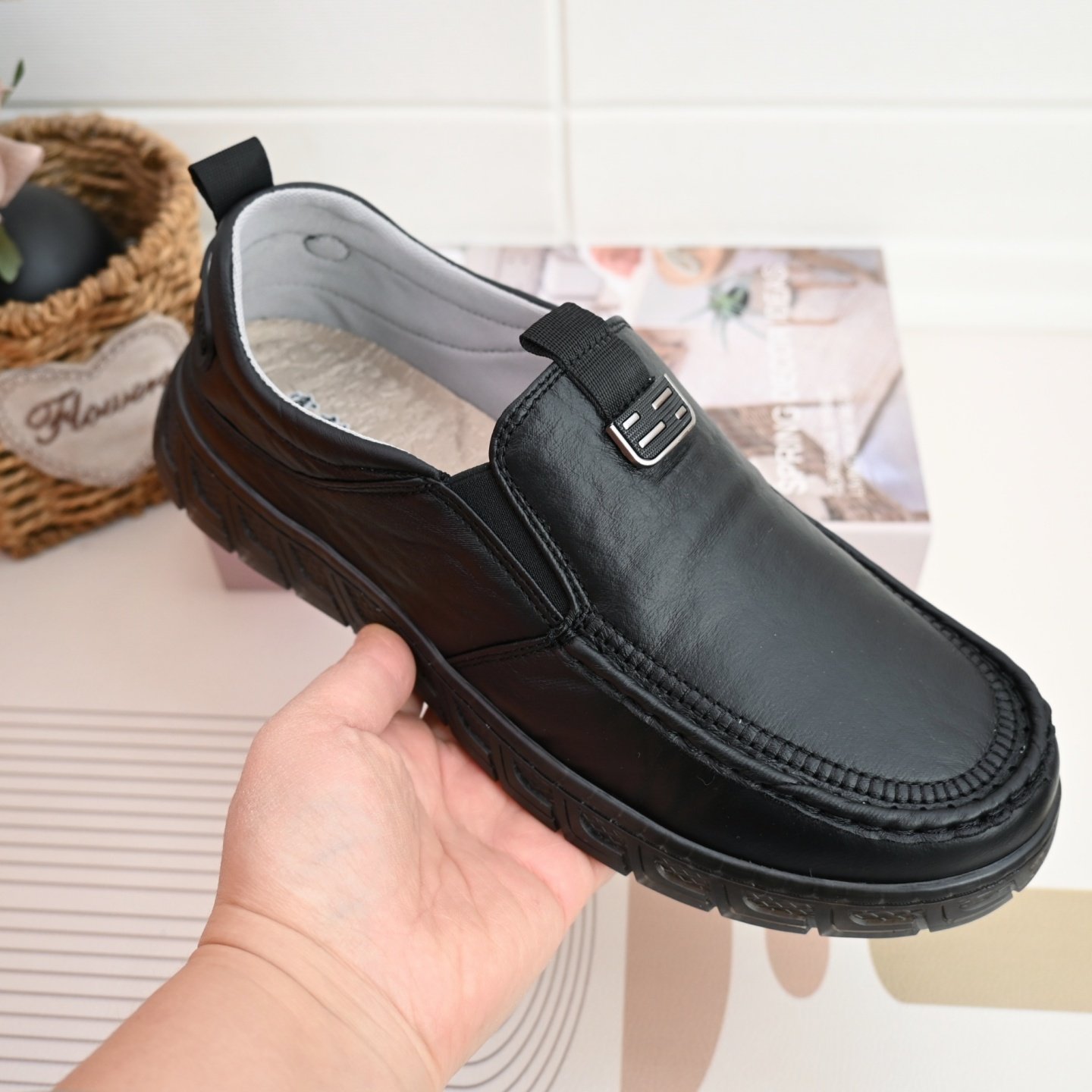 26春老北京牛筋底透气宽脚圆头懒人鞋超轻软底防滑休闲商务男单鞋,流行男鞋,布鞋,淘宝优惠券,粉丝福利购,淘宝优惠卷