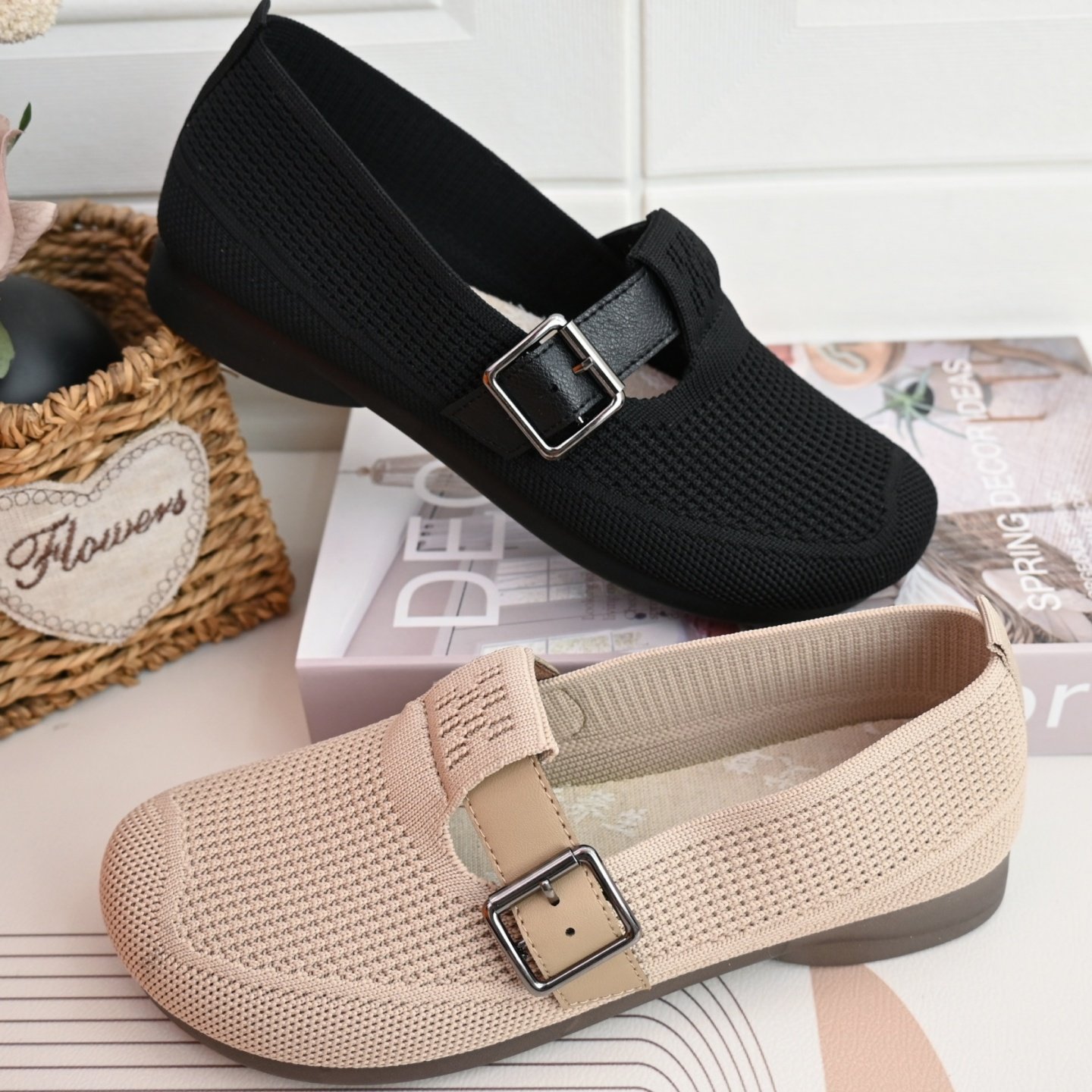 26春老北京工作鞋防滑软底女单鞋飞织一脚蹬透气中老年妈妈休闲鞋,女鞋,传统布鞋,淘宝优惠券,粉丝福利购,淘宝优惠卷