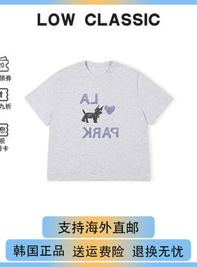 【现货】韩国low classic手绘小狗短袖lowclassict恤东大门新款夏