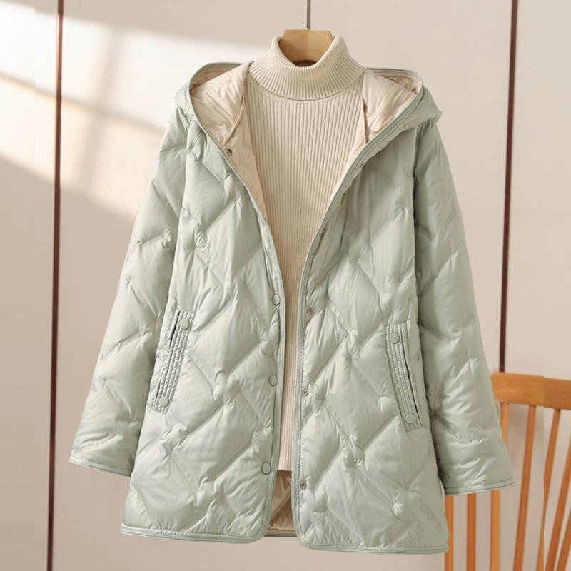 轻薄羽绒服女中长款时尚洋气宽松
