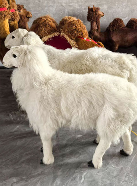 1：1仿真山羊绵羊模型奶粉店橱窗装饰摆件标本拍摄道具动农场展览