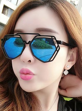 太阳镜潮韩版复古镂空多边形墨镜