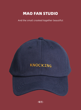 ins藏青色棒球帽女韩版显脸小日系百搭白色鸭舌帽子春夏休闲潮牌