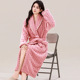 秋冬季 可爱珊瑚绒加厚睡袍女加长款 法兰绒女士浴袍睡裙浴衣睡衣
