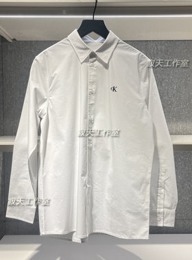 CK Jeans 国内代购2024春季新款男士商务休闲白色长袖衬衫J325908