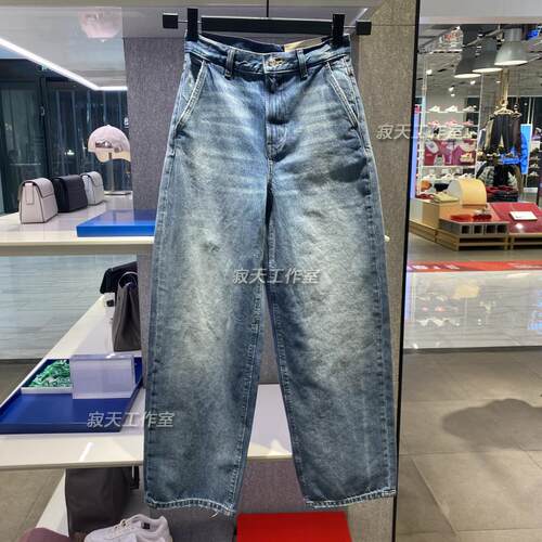 44B737G国内代购CK Jeans25春夏女士复古纯棉弯刀裤香蕉裤牛仔裤