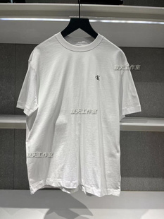 T恤40HM229 简约刺绣通勤舒适纯棉宽松圆领短袖 Jeans春夏男士