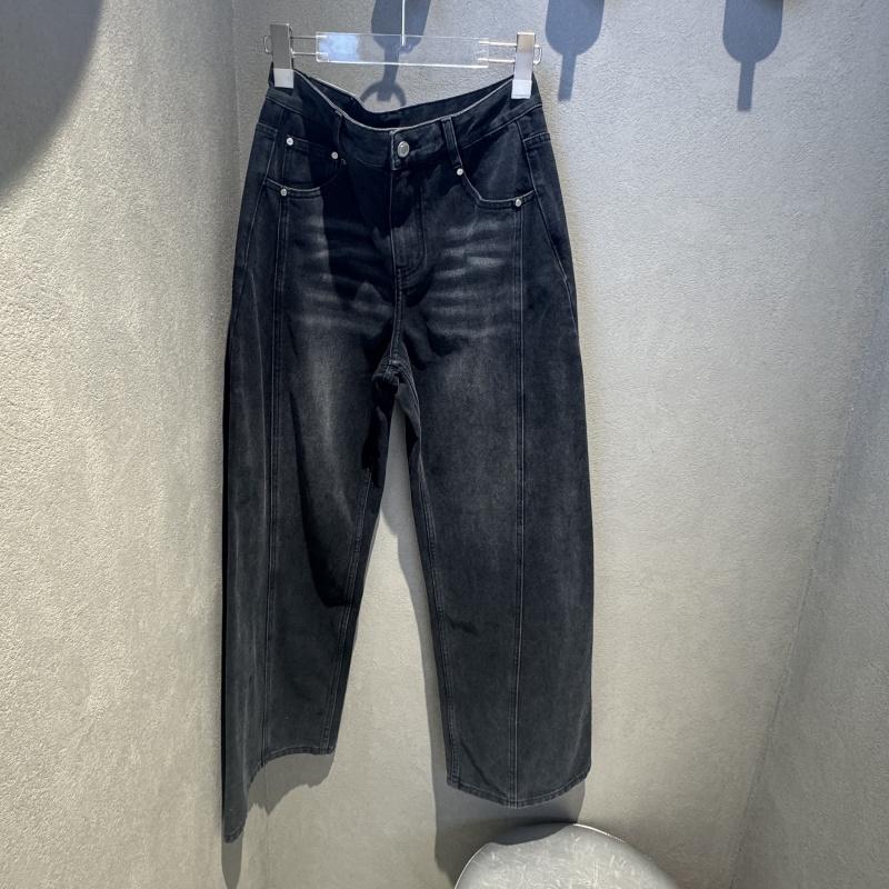 Fun潮牌国内专柜代购25年新款时尚阔腿直筒牛仔裤BTK952A0L/B