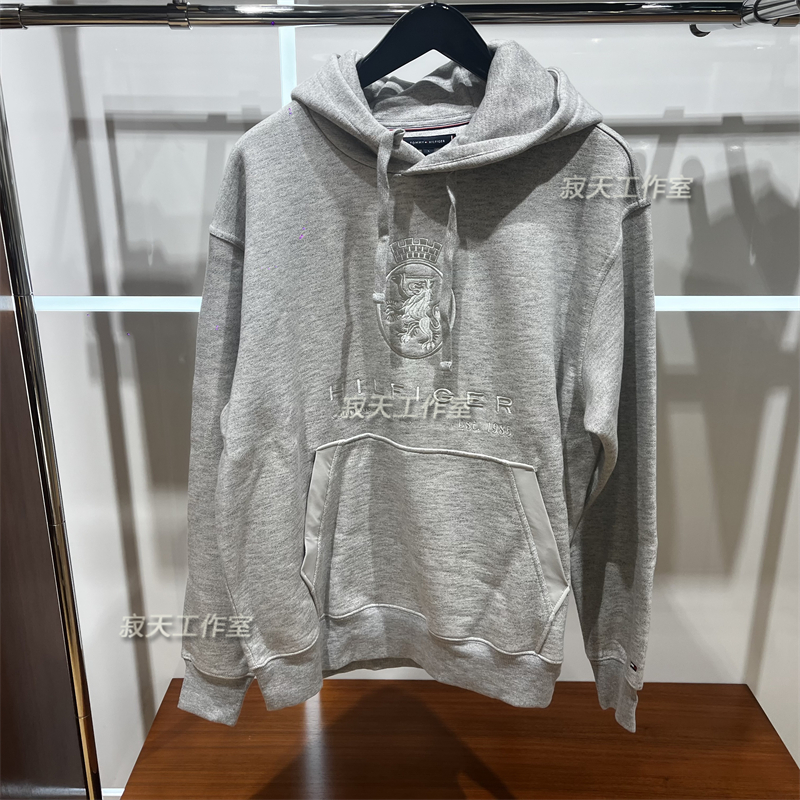 MW40046国内代购Tommy 25秋冬新款男士绣标加绒宽松连帽套头卫衣