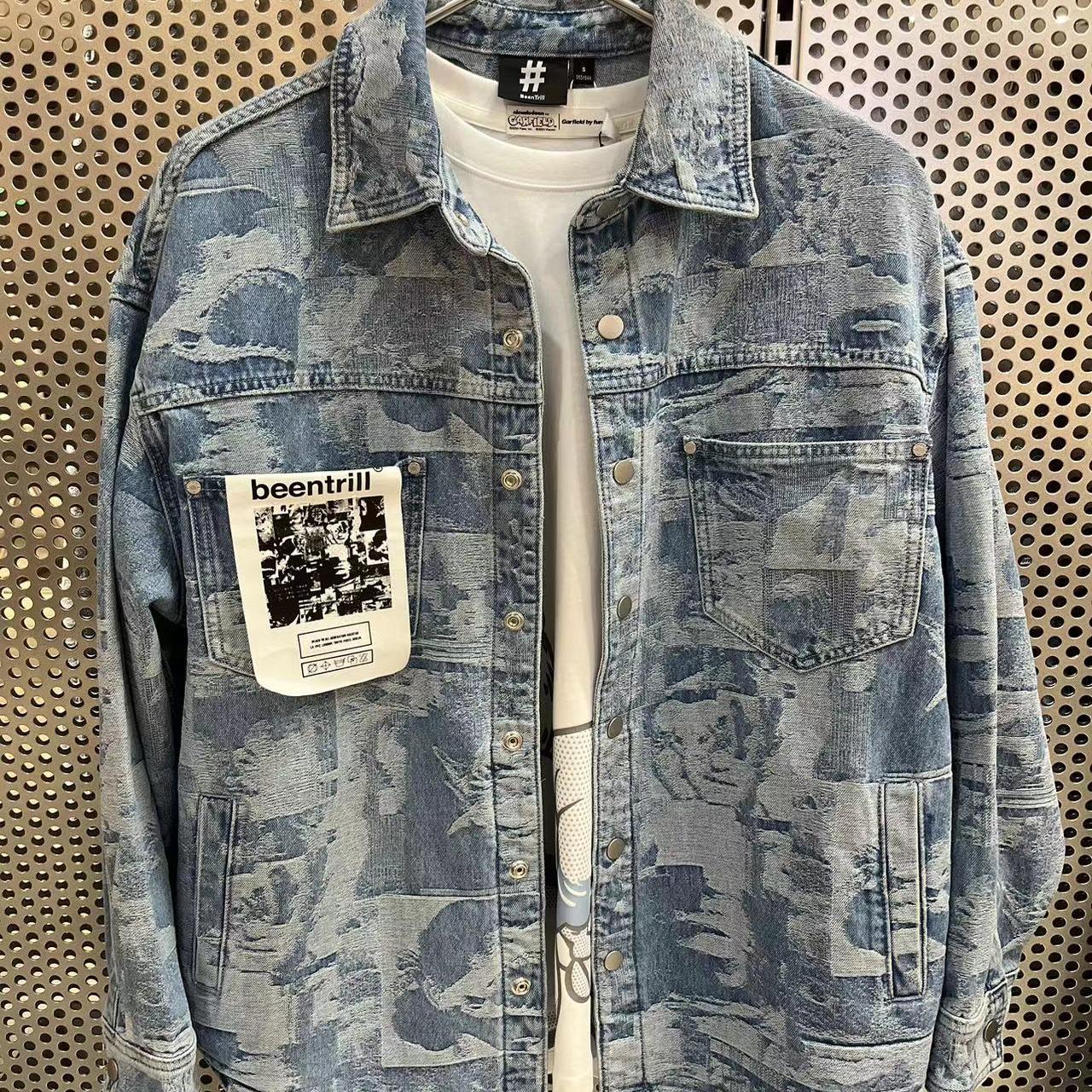 fun潮牌宽松休闲牛仔衬衫