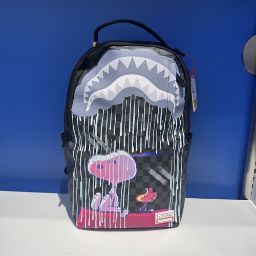 SprayGround鲨鱼嘴X史努比联名卡通双肩包背男大容量学生电脑书包