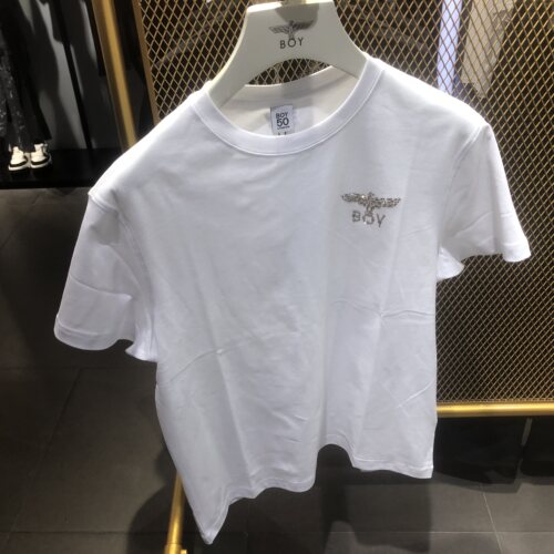 BoyLondon26春 水钻老鹰圆领T恤B261N0100901