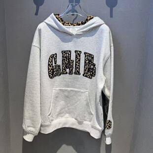 Fun潮牌25年冬豹纹连帽卫衣休闲美式套头外套上衣FGU158A0W