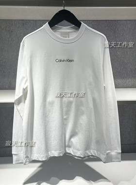 CK Jeans长袖T恤25秋季新款男士字母胶印纯棉宽松打底T恤4LD232G