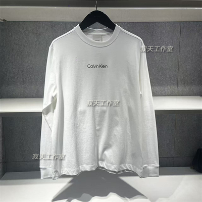 CK Jeans长袖T恤25秋季新款男士字母胶印纯棉宽松打底T恤4LD232G