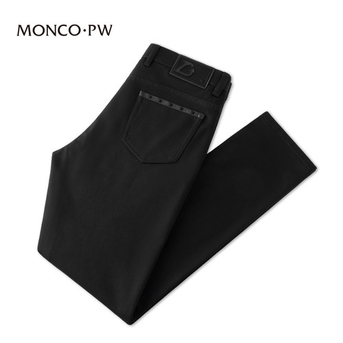 蒙口透秋冬男士合体休闲长裤