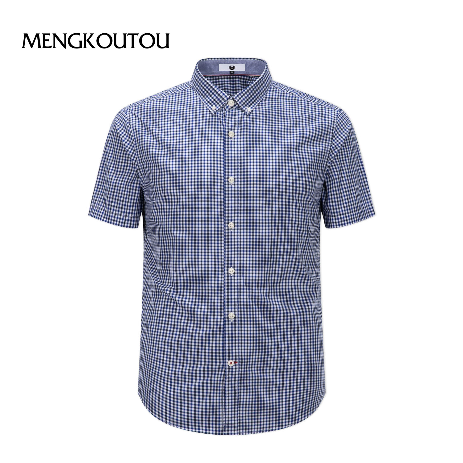 蒙口透男士薄款格纹百搭舒适衬衫