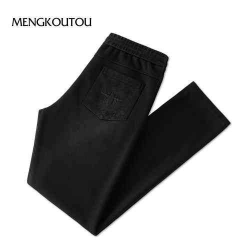 蒙口透男士休闲裤直筒裤