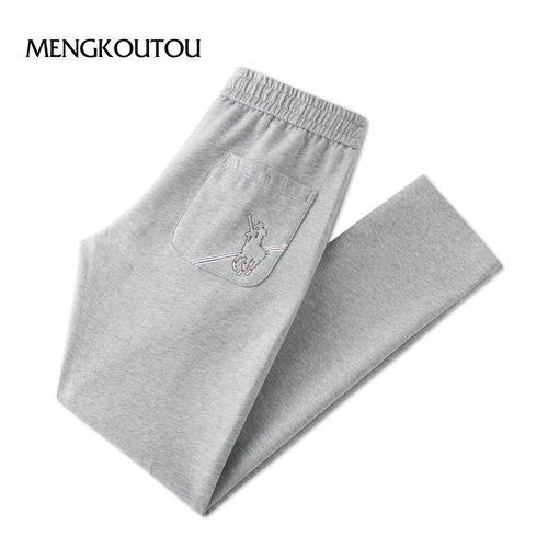 蒙口透男士直筒抽绳休闲裤透气