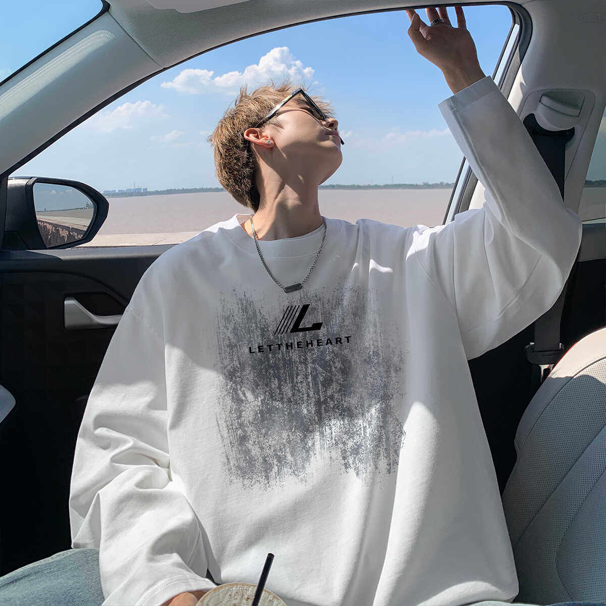 美式高街潮流重磅纯棉长袖t恤