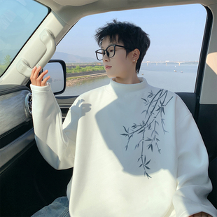 德绒新中式 男士 国潮2025新款 爆款 t恤 秋冬季 半高领秋衣长袖 打底衫