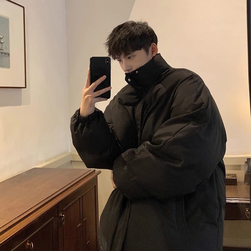 男士羽绒棉服冬季加厚2026新款潮棉衣无帽立领面包服韩版潮流外套,男装,羽绒服,淘宝优惠券,粉丝福利购,淘宝优惠卷