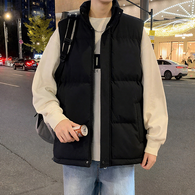 秋冬季羽绒棉马甲男士大码穿搭