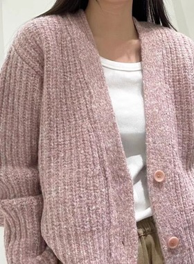 MACQNF正品2024秋季新款高品质时尚百搭显瘦V领针织外套女MQ89233