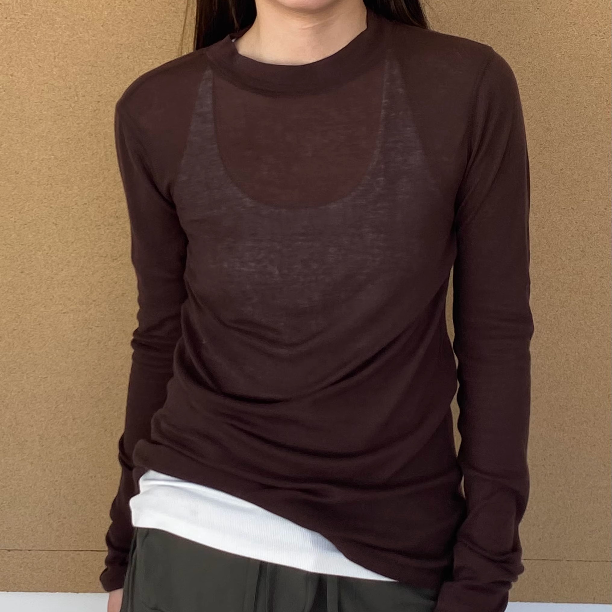 MACQNF正品2025秋季新款时尚百搭显瘦洋气套头长袖打底T恤MQ21960