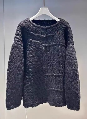 MACQNF正品2024秋冬新宽松百搭高品质慵懒风羊毛套头毛衣MQ29266