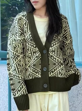 MACQNF正品2025秋新款高品质宽松休闲百搭慵懒针织外套女MQ29335