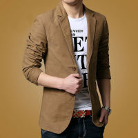 Spring and autumn large-sized solid-color small suit for middle-aged and young men, casual pure cotton fitted suit, versatile Korean-style coat thumbnail 2