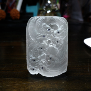 正品 纯天然水晶龙挂件高品质精品云母高工精雕吊坠假一赔十