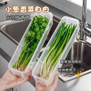 保鲜盒食品级大葱香菜芫荽整根姜蒜挂面条鸡蛋收纳整理盒冰箱专用