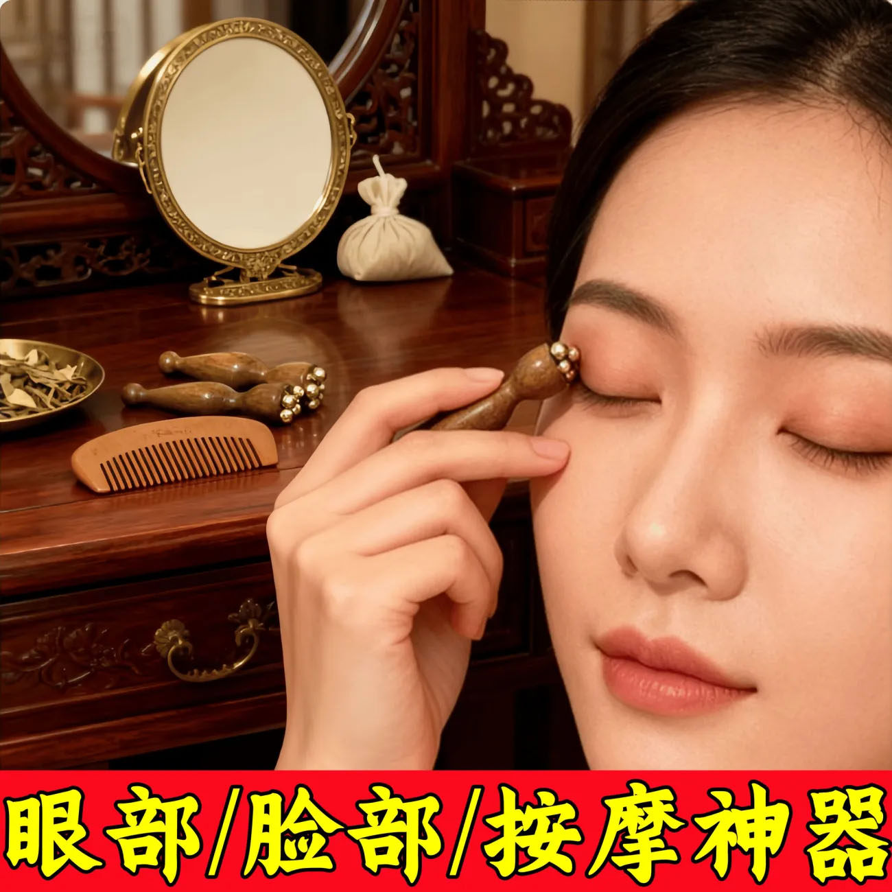 朱雀三啄黄铜小莲蓬眼部按摩拨筋