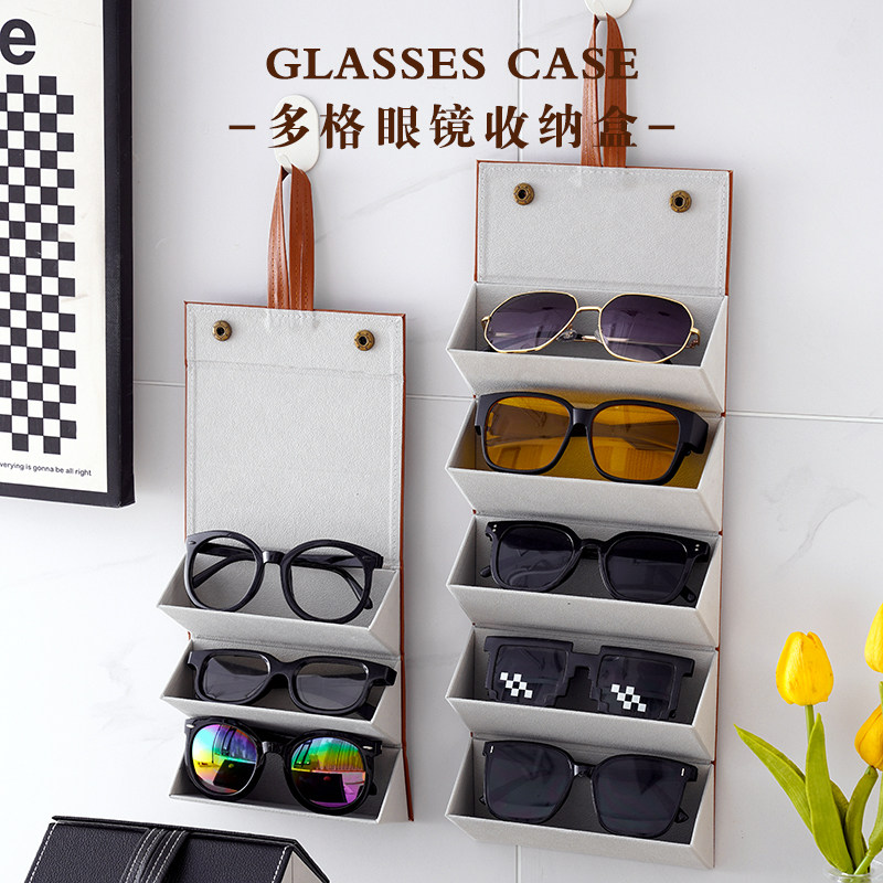 折叠眼镜盒收纳高级感ins日系简约便携式大尺寸墨镜盒男太阳镜盒