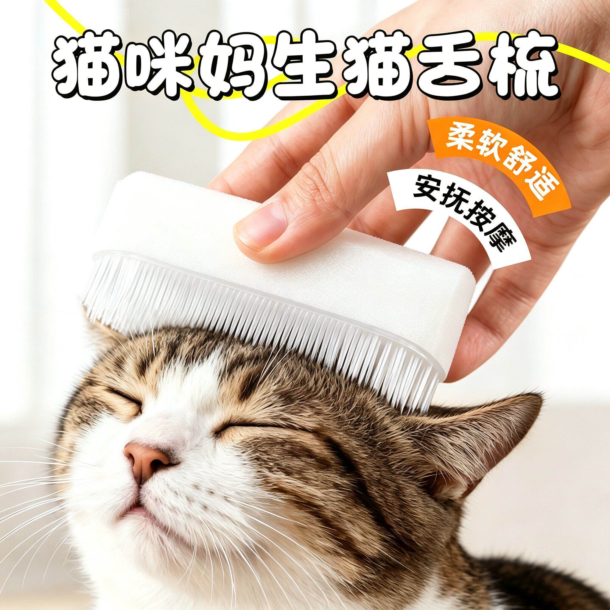 多功能猫咪仿猫舌按摩梳