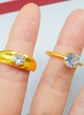 镶钻戒指情侣对戒钻戒情人节礼物