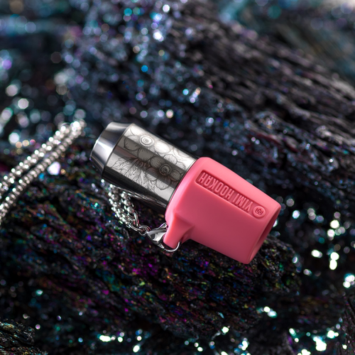 YIMI HOOKAH不锈钢个人卫生烟嘴含皮套挂链[SSTIP-002-花语]