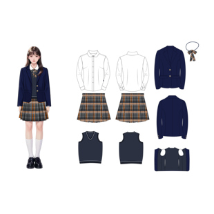 服装款式图案代画描图矢量抠图P图效果平面设计AI效果图校服竞标