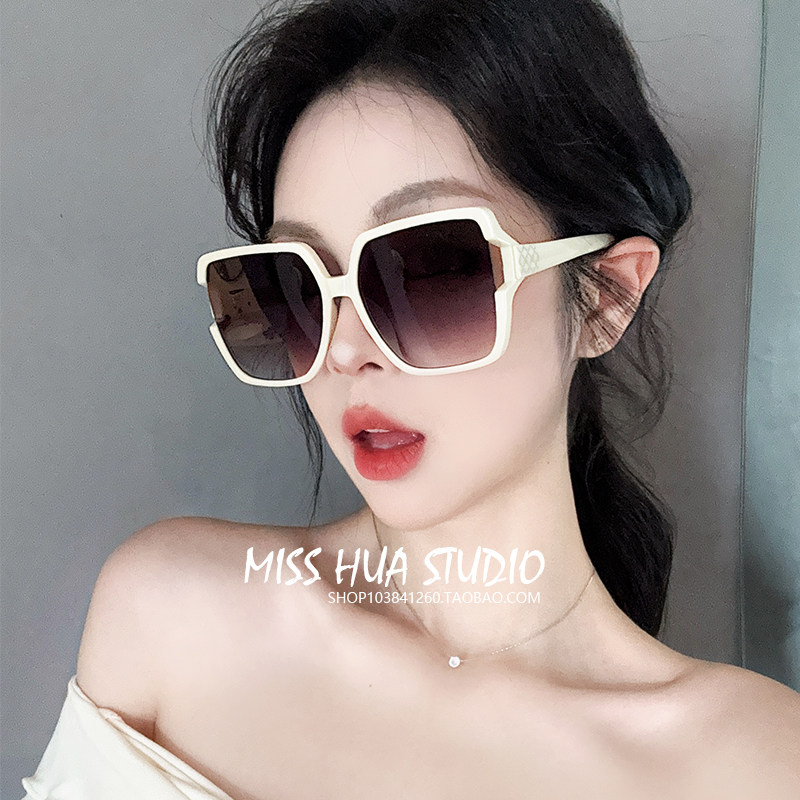 大方框渐变色墨镜女圆脸显脸小显瘦高级感防紫外线宽脸防晒太阳镜